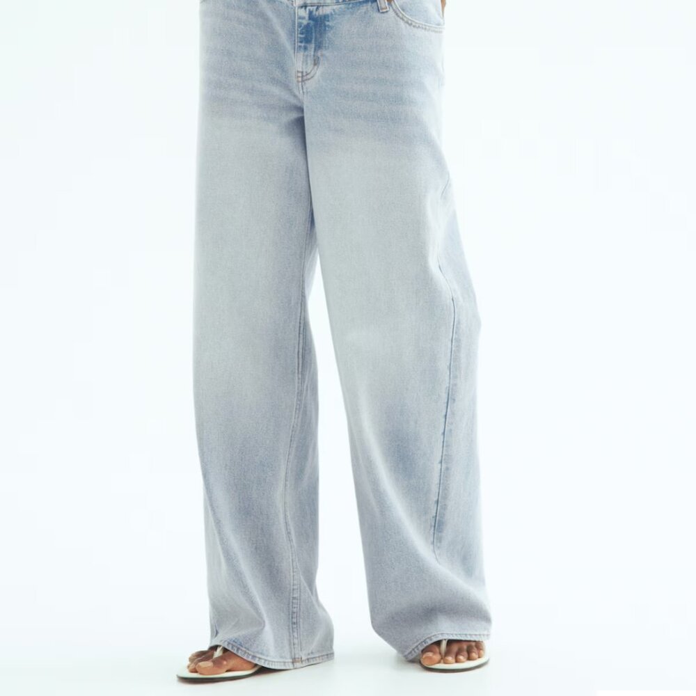 H&M mama wide low waist- before and after maternity Jean
